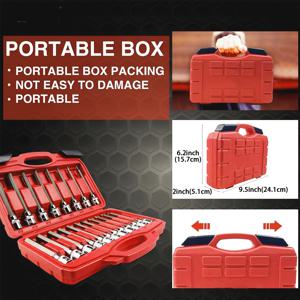 TEMU 19피스 3/8인치 드라이브 엑스트라 롱 알렌 헥스 비트 소켓 세트, 헥스 키 롱 S2 스틸 비트, 보관 케이스 포함. 멋진 선물