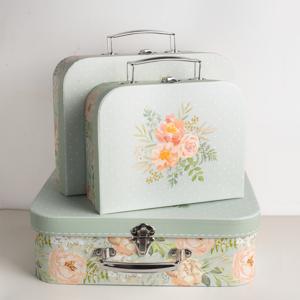 TEMU 정리용으로 디자인된 종이 보드 여행 가방 3개 세트, 가정용 장식 보관 상자, 사진 보관에 적합한 뚜껑 포함, 발렌타인데이, 결혼식, 생일, 기념일에 적합한 선물 상자