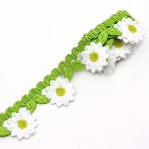 TEMU 30mm 폭 자수 데이지 플로럴 레이스 트림 1야드 - 봄 꽃 아플리케, 재봉, 웨딩 장식, 공예, 꽃병 장식 및 의류 & 모자 장식에 이상적