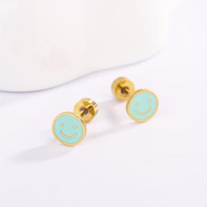 TEMU 컬러풀 에나멜 귀여운 기쁨의 얼굴 스터드 귀걸이, 스크류 백 플랫 백 디자인, 저자극성 316 스테인리스 스틸 방수 귀걸이, 연골 피어싱에 적합, 웨딩, 파티, 기념일, 발렌타인데이, 크리스마스 선물, 청소년을 위한 이상적인 선물