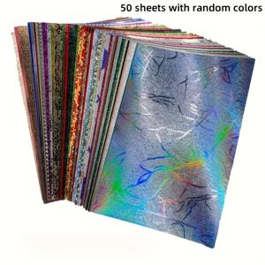 TEMU 50개 텍스처 스크랩북 용지 세트 - 엠보싱 디자인, 스크랩북, 공예, 파티 장식, 카드, 콜라주 및 프로젝트에 적합