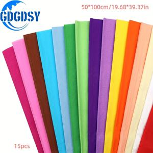 TEMU 얇고 수제 느낌이 나는 컬러풀 크레페 종이 15개입 세트. 프로젝트, 손으로 접는 , 주름 디자인에 완벽하며 다양한 색상으로 선택할 수 있습니다.