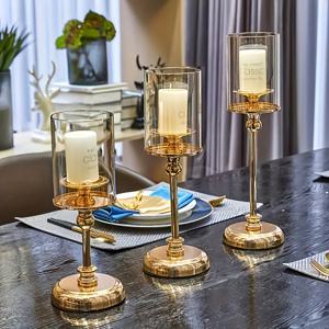 TEMU 유럽 스타일 금속 유리 캔들 홀더 세트 3개, 가벼운 럭셔리 서양 및 동양식 식탁 홈 로맨틱 캔들라이트 디너 장식 (캔들 미포함)