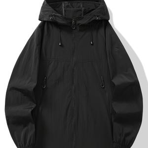 TEMU [피어슨 OBM] 남성 후드 재킷 봄/여름 신상 패션 다용도 스포츠 아웃도어 상의 하이킹 트레킹 캐주얼 단색 캠핑 긴팔 재킷