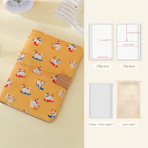 TEMU 대용량 A5 스크랩북, 스티커 노트 정리함, 사진 앨범 - 탈부착 가능한 페이지, 투명 포켓, 소프트 패브릭 바인더 - 스크랩북, 스티커, 엽서, 공예품 보관용 - 스크랩북, 수집품, 사무실, 개인 사용, 아티스틱 커버 디자인, 다목적 보관 솔루션, 창의적인 스크랩북, 내구성 있는 정리함, 오피스 워커를 위한 스토리지 북