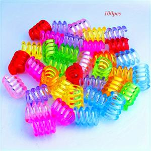 TEMU 100개 컬러풀 투명 헤어 비즈 대형 구멍 - DIY 헤어 액세서리, 머리띠 및 가발 만들기용 다색 플라스틱 공예 비즈 - 땋는 & 헤어 크래프팅을 위한 내구성 있는 장식 비즈
