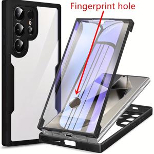 TEMU 휴대폰 케이스 - 휴대폰 케이스 - 삼성 갤럭시 S25 엣지 S24 S23 울트라 S22 S21 FE A16 A26 A36 A56 A12 A13 4G A14 A15 A22 A23 A24 A25 A32 A33 A34 A35 A52S 5G A53 A54 A55 A05S A06 A04S A04E 전면+후면 풀 바디 충격 방지 커버 풀 보호 휴대폰 케이스