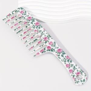 TEMU 1개 넓은 이빨 빗 - 정전기 방지, 끈적임 없는 머리용 (핑크 장미/레드 플라워 디자인) - 나일론 브리스틀로 손상 없이 엉킴 풀림, 모든 헤어 타입에 적합한 인체공학 그립, 컬링, 선물용 - 여성 & 남성용 우아한 꽃무늬 헤어브러시, 데일리 그루밍, 부드러운 브리스틀, 개인 케어 액세서리