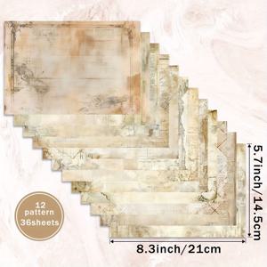 TEMU 36매 A5 (회색 배경) 스크랩북 용지, 불렛 저널, 정크 저널, 카드 배경, 사진 앨범 및 수공예품에 적합