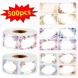 TEMU 500개 플로럴 디자인 날짜 쓰기 라벨 - 자가 접착식, 주방 냉장고 보관 용기 및 병, 선물 포장, 알림 표시, 안내에 적합한 실용적인 종이 스티커