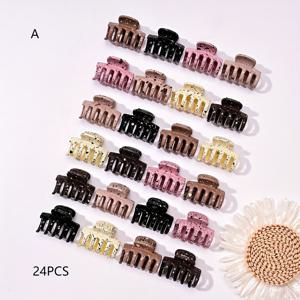 TEMU 24개/12개 여성용 헤어 클립, 새로운 다크 컬러, 스프레이 페인팅된 가슴뼈 모양 수공예, 앞머리 스타일링 및 작은 땋은 머리에 적합, 플라스틱 재질, 일상 및 휴가용으로 이상적