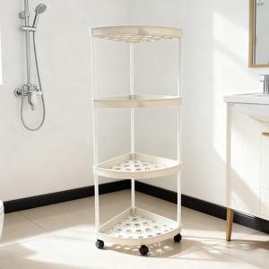 TEMU 1개 모던 3단/4단 코너 책장, 접이식 및 조립 필요, 욕실·주방·화장품·욕조용 다목적 수납 바구니