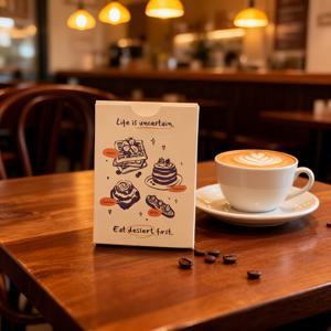 TEMU 스타일 음식 카드, 54개의 오리지널 수제 일러스트레이션, 고급 엠보싱 장인 정신, 수입 블랙 코어 페이퍼 재질, 선물, 컬렉션 및 엔터테인먼트에 적합