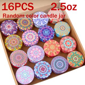 TEMU 16개 세트의 철제 빈캔들병, 선물박스에 담겨 있으며 56가지 랜덤 패턴이 포함되어 있습니다. 향초, DIY 향초 만들기와 빈 철상자 수납용으로 적합하며, 크리스마스·할로윈 파티 장식과 소품 선물로 사용 가능