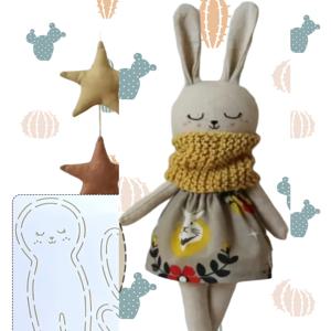 TEMU 귀여운 슬림 다리 토끼 인형 재봉틀 템플릿, 공예 프로젝트용, DIY 재봉 패턴, 긴 귀 토끼 인형 재단 도구, 공예 애호가를 위한 커팅 도구