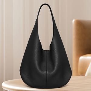 TEMU 진짜 가죽 대용량 크로스바디 백 여성용, 다용도 겨드랑이 숄더백, 진짜 가죽 출근용 토트백 여성용