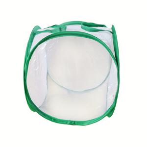 TEMU 1개 나비 케이지, 곤충 그물, 반투명 부화기 접이식 곤충 울타리 야외 소형 동물 둥지 이중 지퍼 입구 및 출구 모기 방지, 곤충 케이지