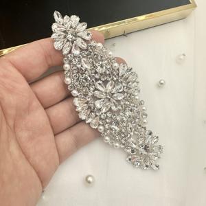 TEMU 로즈 골드 핸드 스티치 유리 라인스톤 핫픽스 패치 - 여성 웨딩 벨트 및 코사지 DIY 비즈용