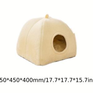 TEMU 호박 모양의 새로 제작된 삼각형 애완 동물 침대 2개, 두 가지 사이즈로 제공, 긁힘 및 물림 방지 기능, 추가적인 따뜻함 제공. 탈부착이 용이하며 세척하기 쉬운 애완 동물 매트 포함, 소형에서 중형견, 고양이에게 적합