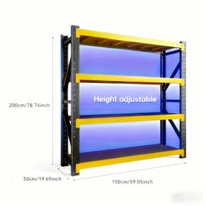 TEMU 세 가지 규격 선택 가능, 신형 고강도 4단 조절식 금속 차고 선반, 5000lbs 용량, 고강도 산업용 수납창고, 헬스장, 지하실용, 블랙, 내구성 있는 도장 금속 구조 수납 및 정리함