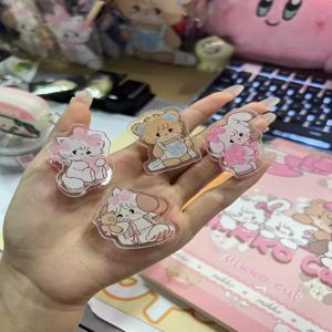 TEMU 아크릴 양면 PP 클립 4개, 고양이귀 핑크 저널 클립, 사무실, 학교, 가정용 문구류 장식용, 종이 정리, 집 정리, 문구 용품, 귀여운 디자인, 장식용 클립, 아크릴 클립, 휴대용 정리함, 다기능 클립, 학생 및 직장인용