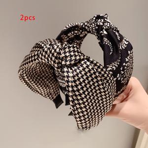 TEMU 2개입 우아한 플로럴 & 애니멀 프린트 매듭 헤어밴드 | 야외용 하이 크라운 패셔너블 헤어 액세서리, 다용도, 다양한 축제 및 시즌에 적합