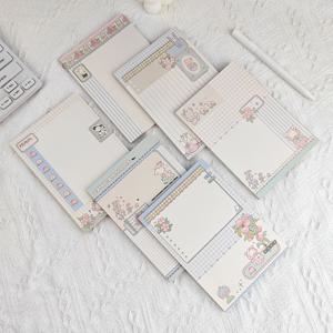 TEMU 요정 토끼 복숭아 펀칭 무료 루즈리프 용지 24개입/6가지 조합, 노트북 심권 보충용지, 메시지, 메모 노트패드, 노트북 꾸미기 재료용지