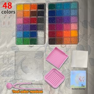 TEMU 48색 2.6mm 퓨즈드 비즈 픽셀 아트 키트, 약 23,000개의 퓨즈드 비즈, 기본 도구 포함, 골든 포일 비즈 픽셀 아트 DIY 공예, 3D 퍼즐 주얼리 제작, 핸드메이드 공예 선물, 퓨즈드 비즈 키트, DIY 주얼리 및 구슬 장식 재료용