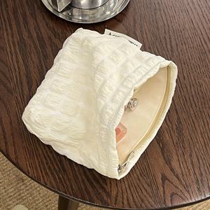 TEMU 스몰 체크무늬 메이크업 가방, 휴대용 화장품 파우치, 지갑, 헤드셋 가방, 핸드백, 생리대 케이스