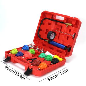 TEMU 18피스 자동차 냉각수 누출 감지 키트 - 물 탱크 및 유체 교체용 진공 압력 게이지, 단열 소재