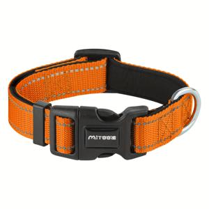 TEMU 반사 네오프렌 개 목걸이, 편안한 패딩 포함 - 조절 가능, 중형부터 대형견에 적합한 탄력 있는 핏 - 훈련 및 산책에 이상적