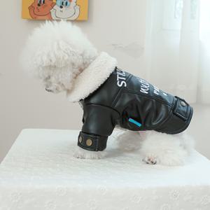 TEMU 반려동물 강아지 옷, 고양이 용품, 해피 퍼피 크리스마스 따뜻한 플러시 안감 두꺼운 재킷, , 포메라니안, 소형견용 보온 의류