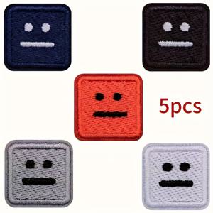 TEMU 5/9/14개입 새로운 창의적인 얼굴 눈물 얼굴 사각 천 스티커 옷 신발 모자 가방 자수 패치 다림질 또는 재봉 장식 천 스티커