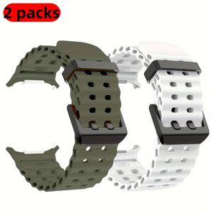 TEMU 삼성 7 울트라용 심리스 오션 실리콘 스마트워치 밴드 2개, 실리콘 스포츠 스트랩 교체용 액세서리, 훌륭한 선물 선택