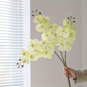 TEMU 3개, 인공 팔라에노피스 꽃, 긴 줄기 팔라에노피스 인공 꽃, 홈 인도어 거실 화병 꽃 장식, 데이, 어머니날, 결혼식 장면 장식, 크리스마스, 추수감사절 및 사무실 분위기, 클래식 스타일, 플라스틱 소재, 꽃 테마, 봄과 여름 장식