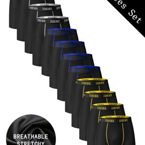 TEMU 남성용 솔리드 컬러 롱 플랫 코너 속옷 12종 세트. 모든 계절에 적합하며, 내구성이 좋고, 넉넉한 핏, 통기성이 좋고, 편안하며, 속건성의 탄성 플랫 코너 수영복 반바지, 비치 수영 트렁크, 혁신적인 남성 속옷