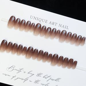 TEMU 여성용 숏 아몬드 프레스온 네일 - 누드 그라데이션 광택, 짧은 길이 자연스러운 네일팁, 데일리웨어, 파티, 웨딩, 면접용 - 저유지보수 뷰티