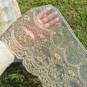 TEMU 금색 실 자수 레이스, 의류, 스커트, 커튼, 식탁보 및 장식용으로 적합한 레이스