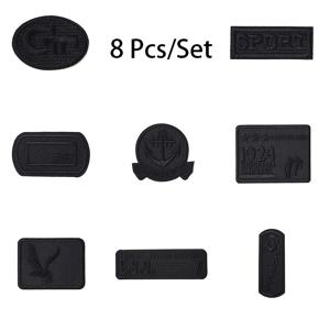 TEMU 다운 재킷용 검정색 자가 점착 패치 8개 세트 - 의류 및 추가에 적합한 자수 패브릭 수선 스티커