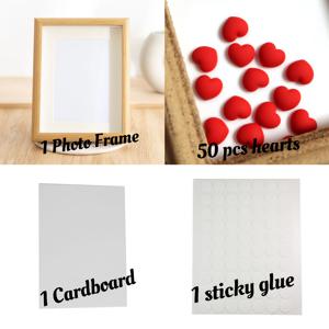 TEMU 손으로 만든 하트 모양의 사진 앨범, 6인치 사진 프레임, DIY 재료 키트, 커플 프레임, 데이 또는 기념일에 완벽한 선물.