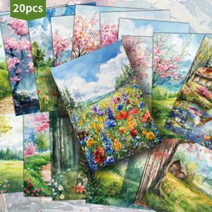 TEMU 20개입 빈티지 리얼한 저택 포스카드 - 4X6인치 레트로 정크 저널 용지, 클래식 핀업 일러스트레이션, 스크랩북 & 공예용 수집용 장식 그림 카드