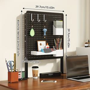 TEMU 데스크탑 정리함, 페그보드 조합 키트, 책상 서랍 정리함, 높이 조절 가능한 클램프형 데스크탑 정리함, 보관 상자 및 칸막이 포함, 사무실 사생활 보호 패널, 스탠딩 데스크 모듈, 용품 보관 랙