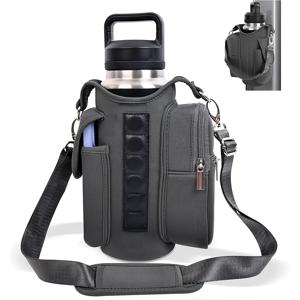 TEMU 야외용 휴대용 물병 가방, 30온스 보온 텀블러 및 대용량 휴대폰 주머니에 적합. 네오프렌 손잡이 파우치와 조절식 어깨 끈 포함, 어드벤처 여행 액세서리로 이상적