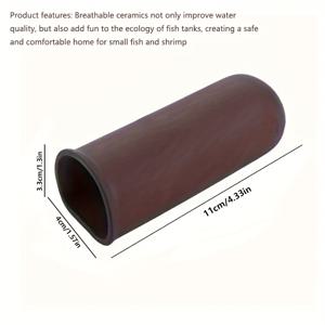 TEMU 1pc 세라믹 아쿠아리움 동굴 숨바꼭이 - 물고기 및 새우용 통기성 오보이드 디자인, 다중 구획, 자연적인 장식, 향상된 물질질 및 안전한 서식지, 아쿠아리움 장식, 새우 놀이터, 텍스처된 표면