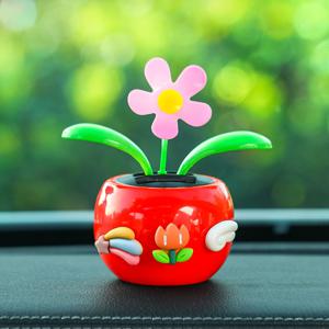 TEMU 자동차 장식 제품, 플라스틱 태양 부유물 장식, 흔들리는 사과 꽃 장식, 다양한 색상