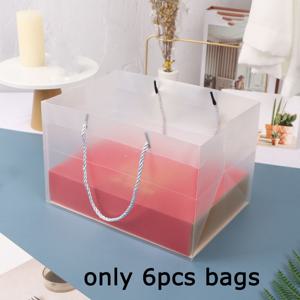 TEMU 로프 손잡이가 달린 DIY 종이 가방, 꽃과 인형 선물에 적합, 심플하고 우아한 쇼핑백, 범용 포장 백, 생일, 결혼식 및 기타 축제에 완벽함!