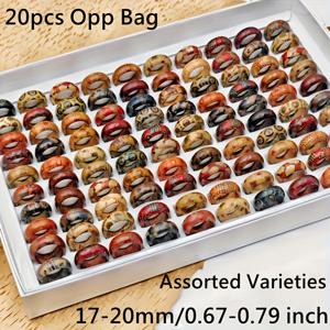 TEMU 도매 20개입 남성용 쥬얼리 세트, 원형 프린트 패턴 나무 반지, 사이즈 16mm-19mm, 아프리카 에스닉 스타일 손가락 반지, 패션 매력 쥬얼리 액세서리 선물