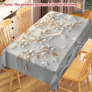 TEMU 1개 고급 폴리에스터 테이블보, 2D 평면 프린팅, 트리 패턴 - 주방, 다이닝, 뷔페 테이블, 파티, 연회, 레스토랑, 웨딩 & 홈 데코용, 기계 세탁 가능, 2D 평면