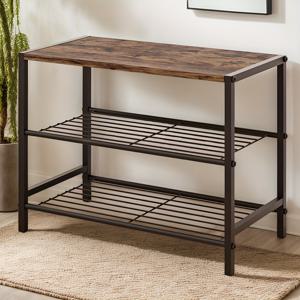 TEMU 1개 헤비듀티 주철 선반 & 신발장 - 스탠딩 수납 선반, 다층 정리대, 현관, 거실, 침실, 사무실, 발코니용 - 공간절약형 금속 프레임, 조립식, 좁은 공간에 적합한 로우