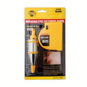 TEMU 자석 수직척 1개, 수직선 망치, 낙하선 회전팽팽이, /118.11in 줄 및 6m/236.22in 줄 포함, 목수용 수직척, 주택 개조 및 건축 도구, 건축용 자석 수직척